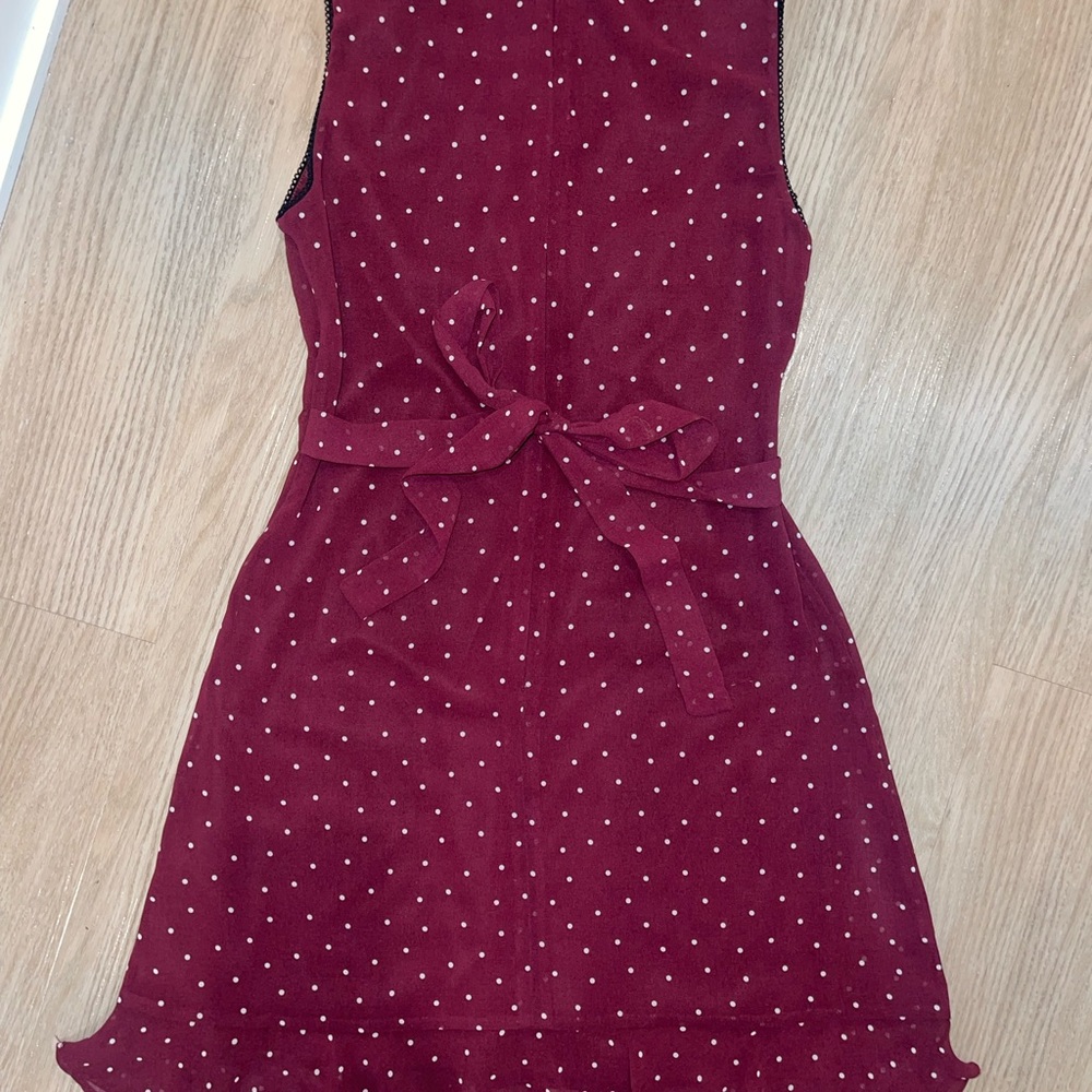 Wayf Maroon Polka Dot Dress NWT - Picture 3 of 3